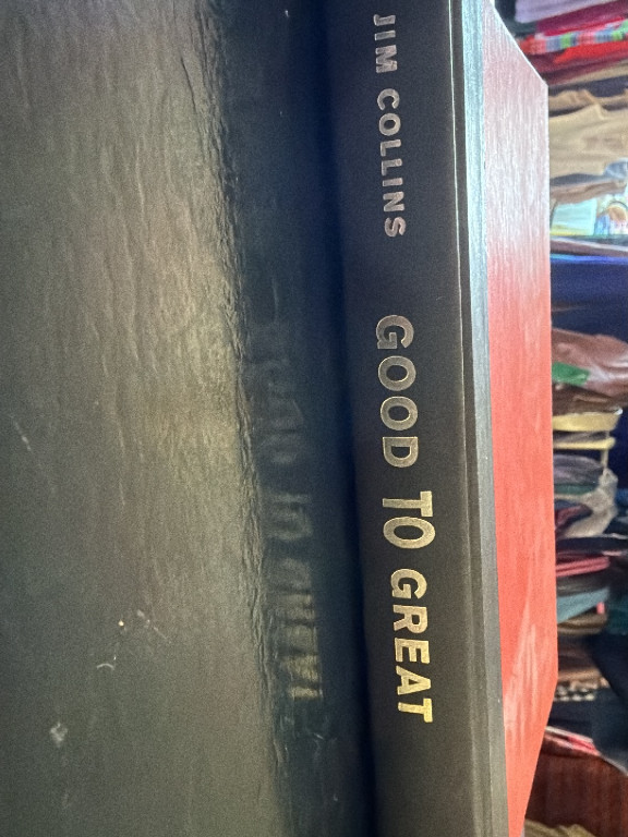 Hardcover book titled 'Good to Great' by Jim Collins