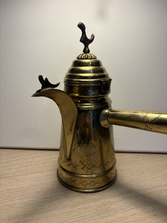Messing Arabische Dallah koffiepot met gegraveerde decoraties