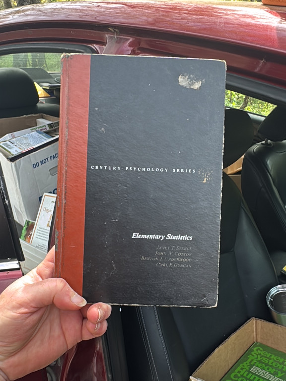 Hardcover textbook titled 'Elementary Statistics' by Janet T. Spence, John W. Cotton, Benton J. Underwood, and Carl P. Duncan