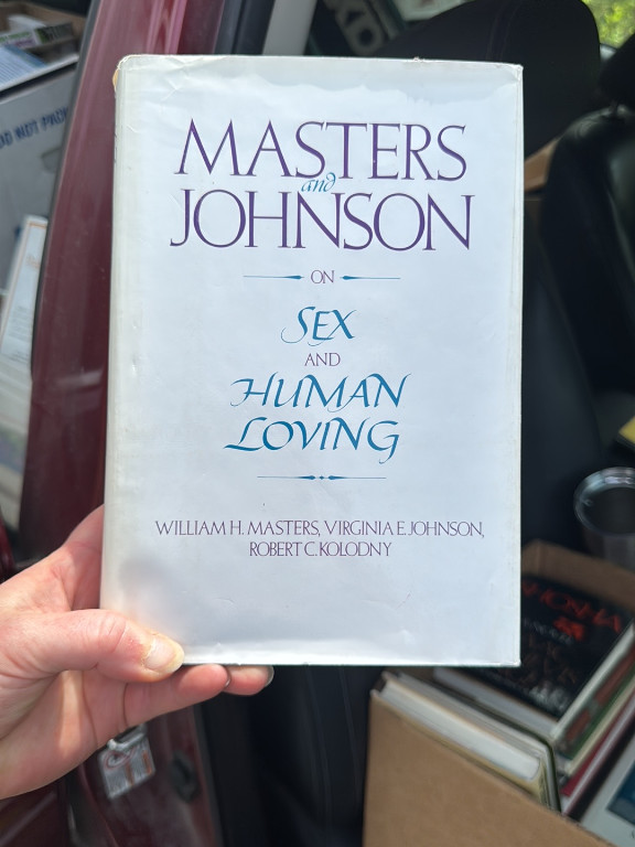 Book titled 'Masters and Johnson on Sex and Human Loving' by William H. Masters, Virginia E. Johnson, and Robert C. Kolodny