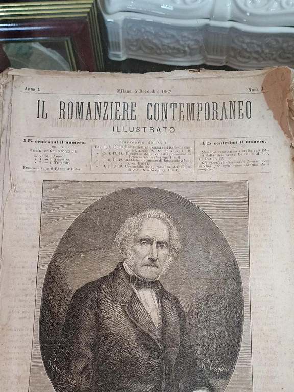 Rivista storica 'Il Romanziere Contemporaneo Illustrato' del 1867