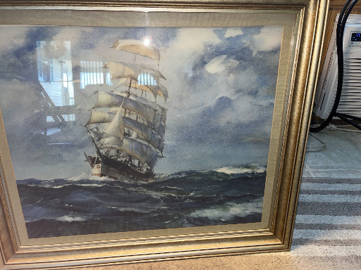 Watercolor painting titled 'Rounding The Horn' by James Sessions (American, 1882-1962)