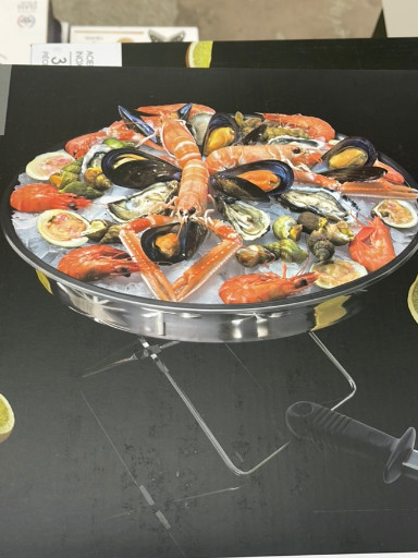Plateau à fruits de mer en acier inoxydable avec support