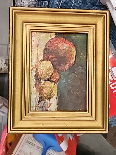 Peinture à l'huile sur toile, nature morte aux fruits, par G. Millet