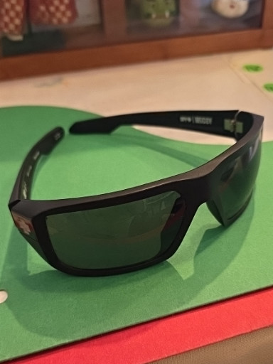 Spy Optic McCoy sunglasses with soft matte black frame and polarized Happy Gray-Green lenses