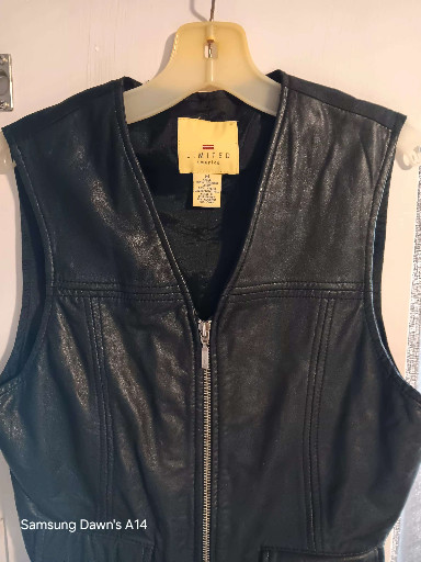 Black leather vest by The Limited