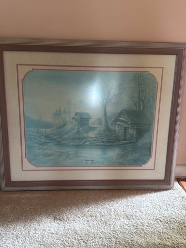 Framed print of a misty rural landscape scene