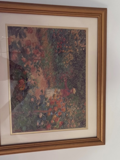 Reproduction of oil painting 'The Garden at Giverny' by Claude Monet, possibly by DeNunzio