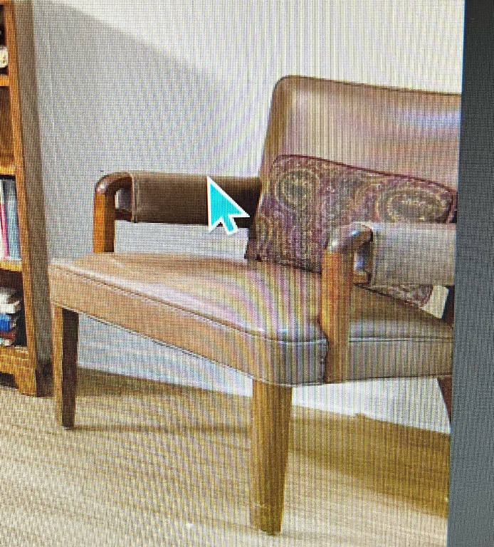 Wooden executive armchair with upholstered cushions by Gunlocke