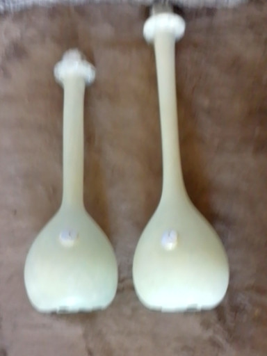 Pair of opaline glass bud vases