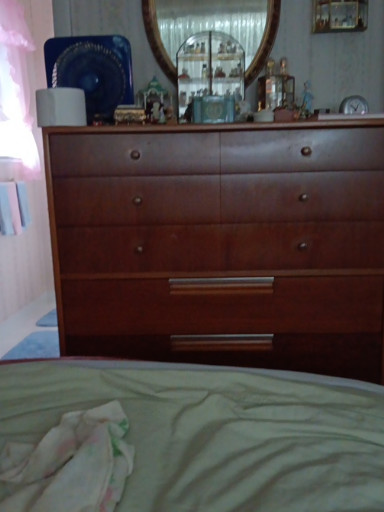 Mid-century modern walnut dresser with brass hardware