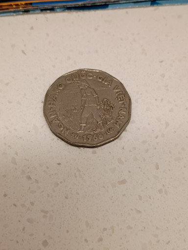 Copper-nickel 20 Dong coin from South Vietnam issued in 1968