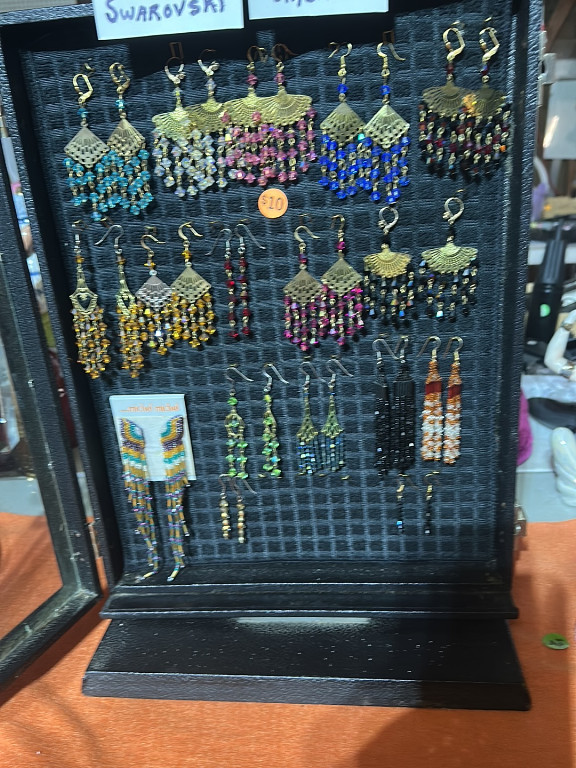 Swarovski crystal chandelier earrings collection with beaded designs