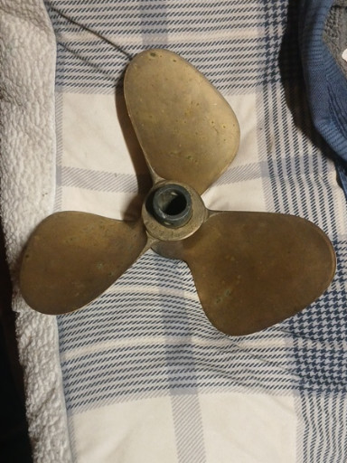 Bronze three-blade boat propeller by Michigan Wheel