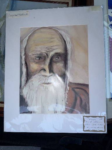 Watercolor drawing on paper titled 'Wisdom' by Rosa Farinas