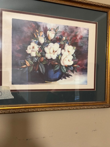 Framed print titled 'Magnolia Bouquet' by Janice Sumler