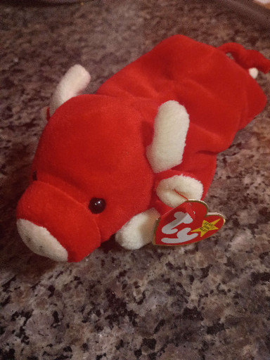 Plush toy 'Snort the Bull' by Ty Beanie Babies
