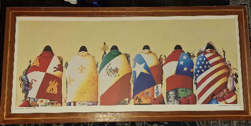 Framed print titled 'Flags of Our Fathers' by Donald Crowley