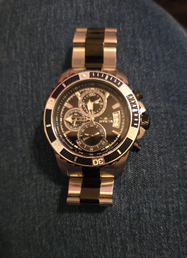 Stainless steel quartz chronograph watch 'Pro Diver SCUBA 22416' by Invicta