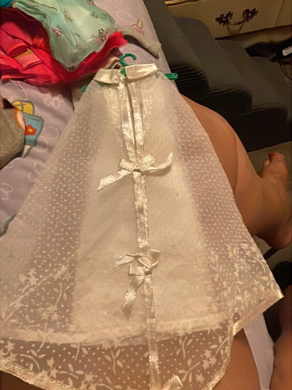 Vintage christening or baptismal gown with embroidered details