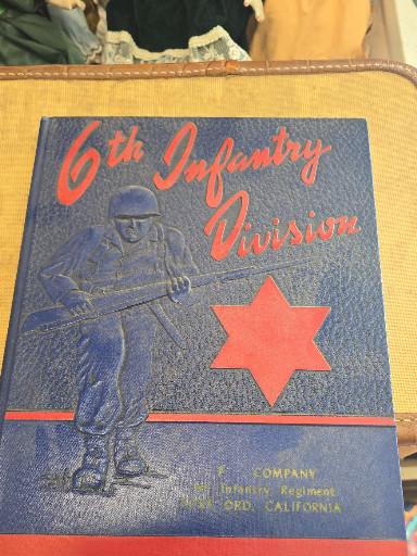 U.S. Army military yearbook titled '6th Infantry Division, B Company, 20th Infantry Regiment, Fort Ord, California' (1953)