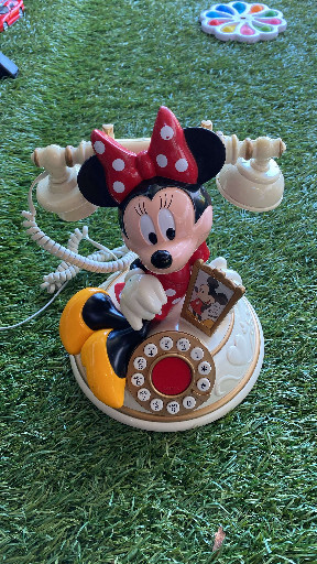 Vintage plastic novelty telephone featuring Disney's Minnie Mouse character by Telemania