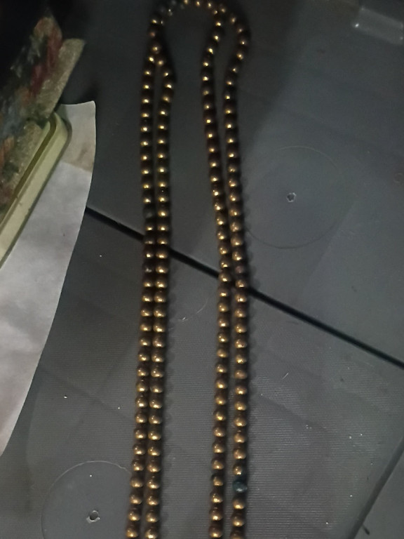 Gold-tone metal bead necklace