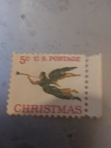 U.S. postage stamp titled 'Christmas Angel Gabriel' issued by USPS