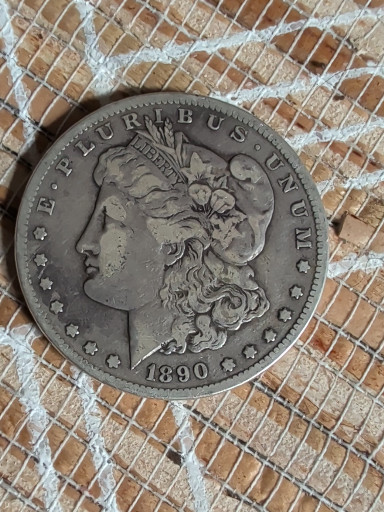 Silver coin, 1890-CC Morgan Silver Dollar, United States Mint