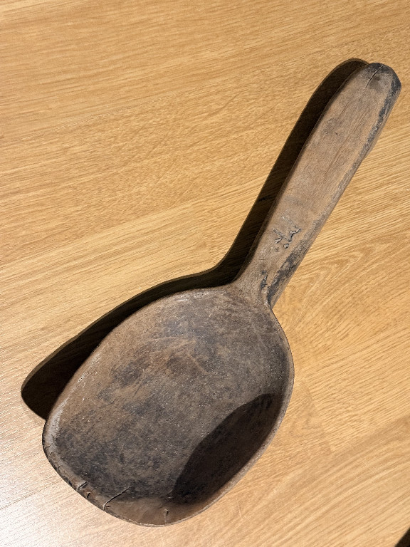 Wooden butter scoop or dough paddle