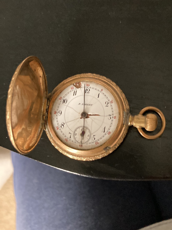 Gold-filled hunter case pocket watch by Waltham