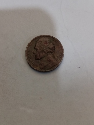 United States Jefferson Nickel struck on wrong planchet (possible cent planchet error)