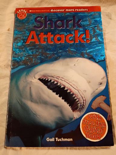 Children's educational book titled 'Shark Attack!' by Gail Tuchman, published by Scholastic