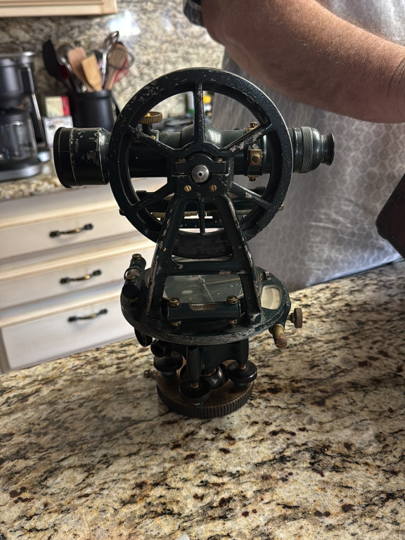 Brass surveying theodolite manufactured by W. & L.E. Gurley