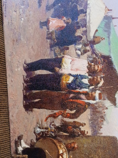 Reproduction of oil painting titled 'Dressing for the Carnival' by Winslow Homer