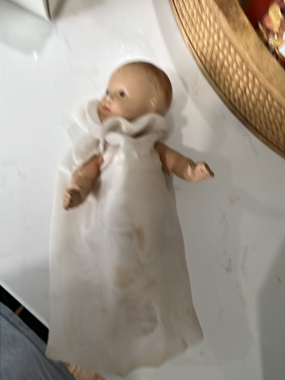 Vintage bisque baby doll by R&B Doll Co., 7 inches