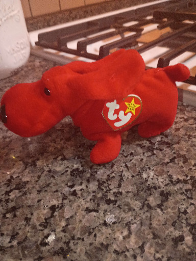 Ty Beanie Baby plush toy titled 'Rover' the red dog