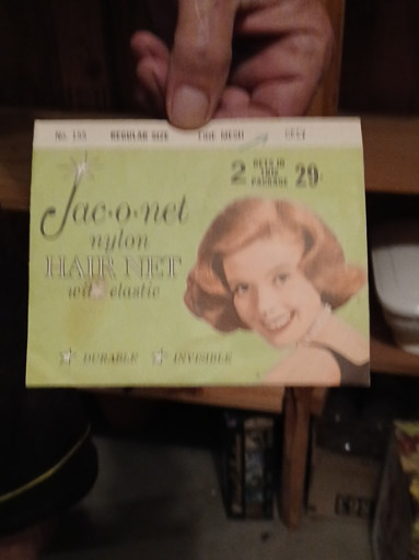Vintage Jac-O-Net nylon hair net package, No. 156, circa 1950s-1960s.  No hairnet.