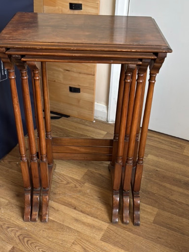 Mahogany nest of three tables