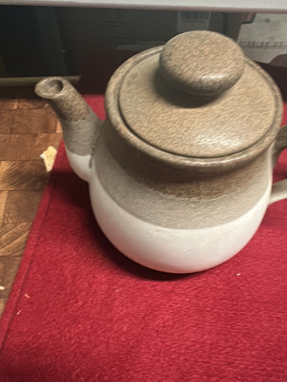 Stoneware teapot in Cotswold pattern by Denby Pottery