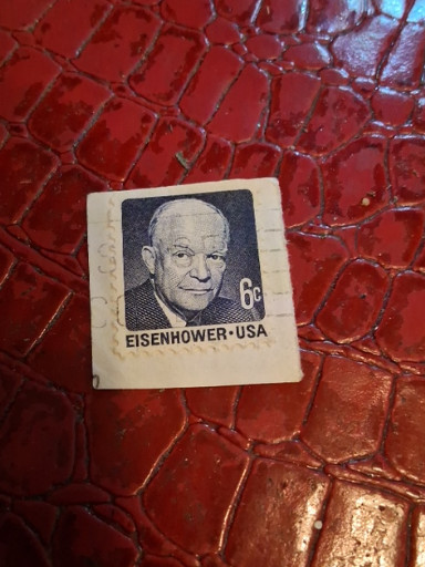 United States postage stamp featuring President Dwight D. Eisenhower, 6-cent denomination