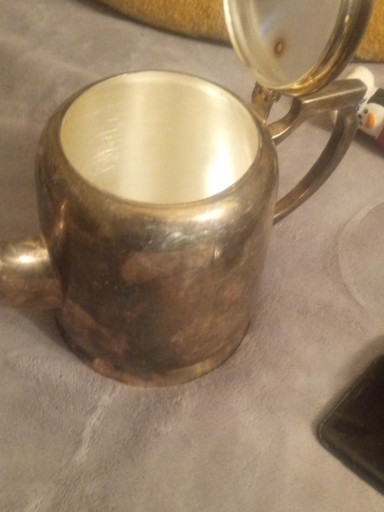 Brass teapot with silver-plated interior, 'Presidio' model by Williams-Sonoma