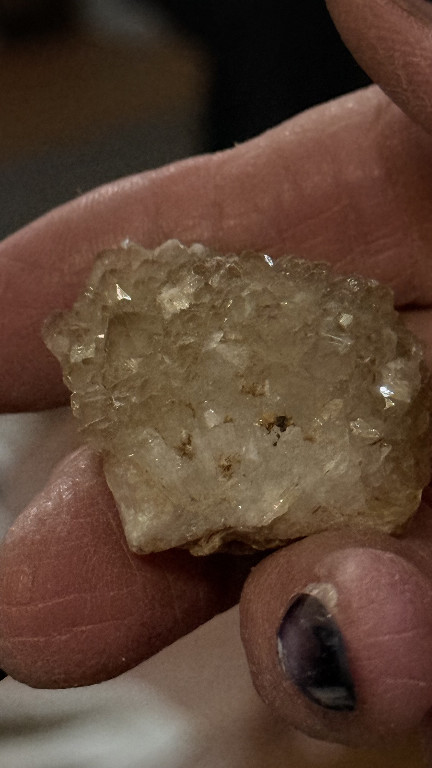 Natural calcite crystal cluster specimen