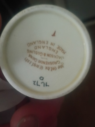 Porcelain sugar bowl with 'Spotted Deer' design by Jackson & Gosling (Grosvenor China)