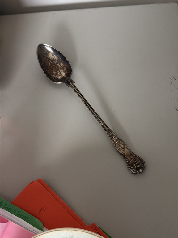 Silver-plated serving spoon in 'Kings' pattern by Sheffield, England