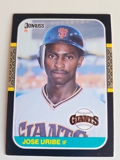 1987 Donruss baseball card #436 featuring Jose Uribe, San Francisco Giants