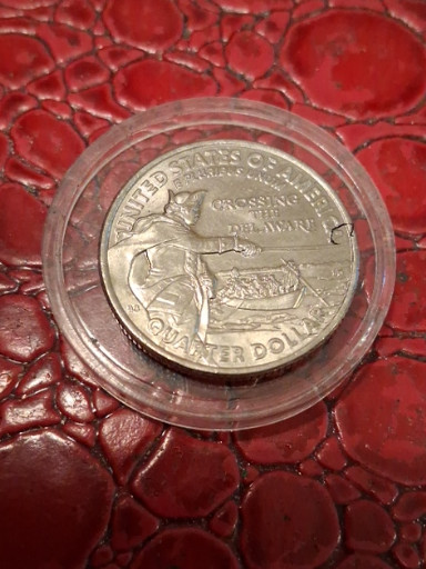 2021-P Washington Crossing the Delaware Quarter with DDO (Doubled Die Obverse) error