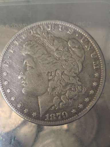 Silver coin, 1879 Morgan Silver Dollar, United States Mint