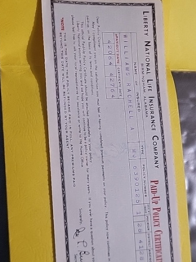 Cancelled check from Liberty Life Insurance Company, signed by Bill Bixby
