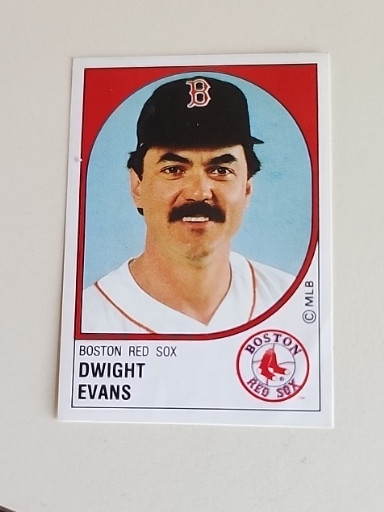 1988 Panini MLB sticker featuring Dwight Evans of the Boston Red Sox